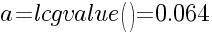 a=lcgvalue()=0.064