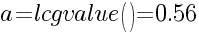 a=lcgvalue()=0.56
