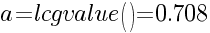 a=lcgvalue()=0.708